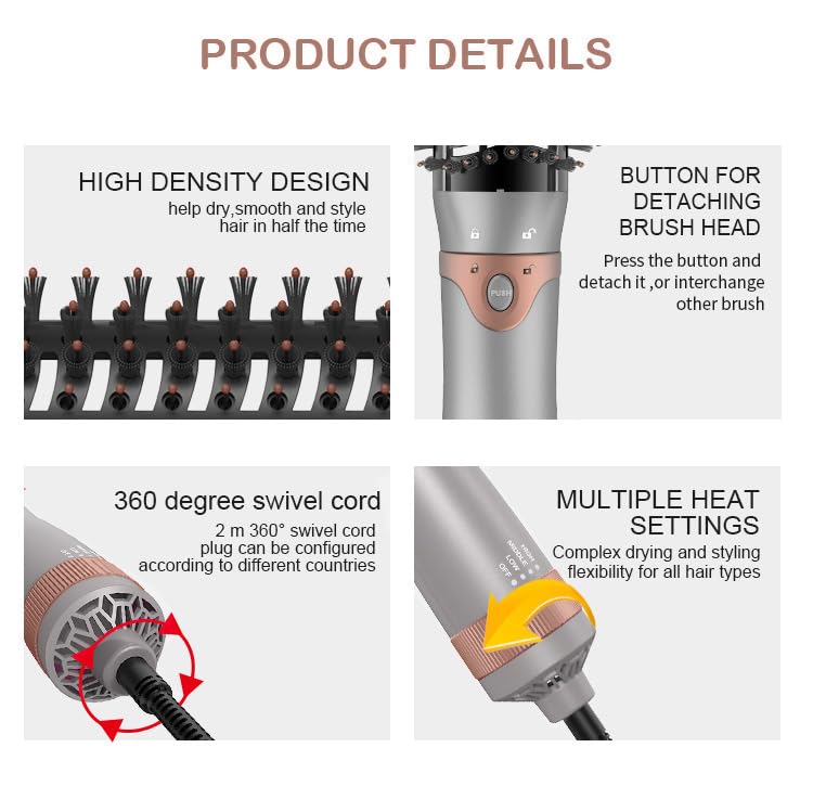 AIKO PRO 4-in-1 Hair Dryer Brush & Volumizer with Negative Ion Technology