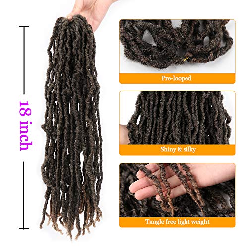 Faux Locs Crochet Hair 18 Inch T1B/27 Soft Locs Synthetic Extensions for Women - 6 Packs