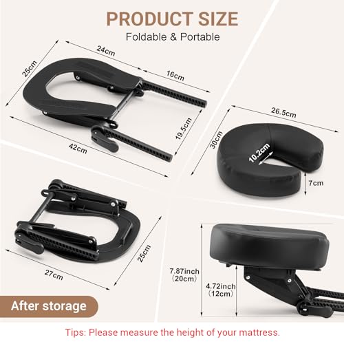 Black Adjustable Massage Table Face Cradle & Headrest - Universal Fit