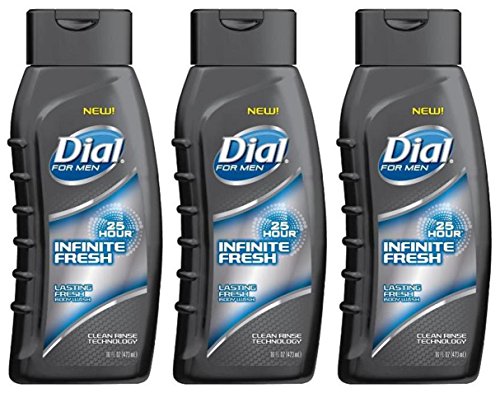 Dial For Men Body Wash Infinite Fresh 25 Hour Aloe Vera, 16 fl oz (Pack of 3)