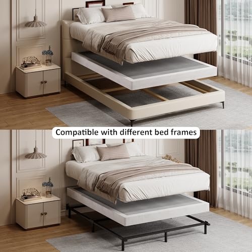 Low Profile 4 Inch Queen Box Spring - Sturdy Metal Foundation, Noise-Free, Easy Assembly