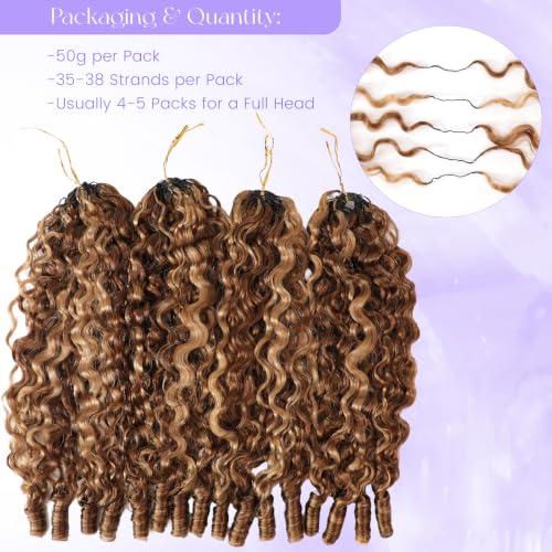 Highlight 1Pcs 50g 18 Inch Burmese Curly Human Hair Crochet Extension - Ashart