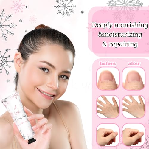 50 Sets Baby Shower Hand Cream with Organza Bag Thank You Card Baby Shower Wedding Gifts for Guests Bridal Wedding Favors for Guests, Thank You Gifts for Women(Pink Snowflakes)