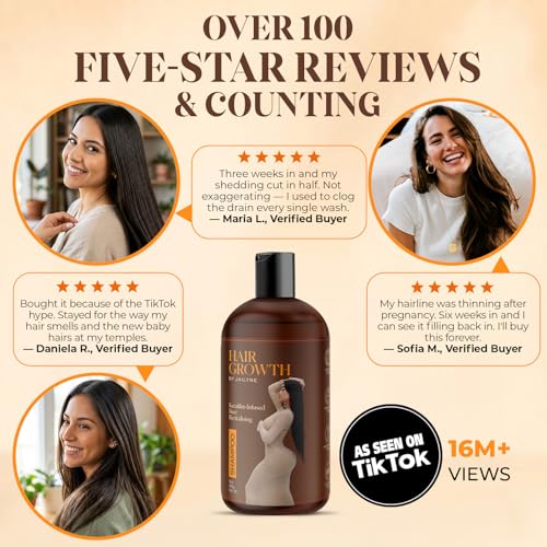 Keratin Shampoo for Women 16 oz - Sulfate Free, 2 Bottles by Hair Growth by Jailyne Ojeda