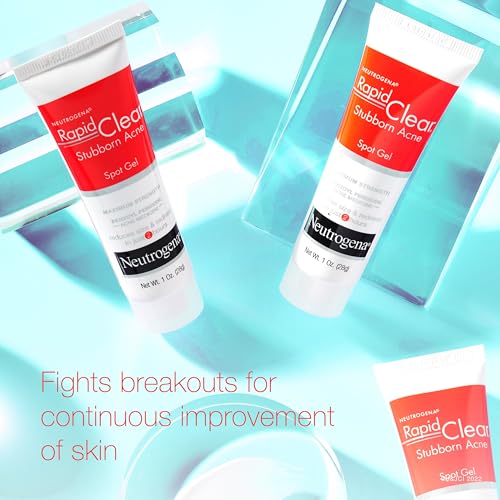 Neutrogena Rapid Clear Stubborn Acne Spot Treatment Gel 10% Benzoyl Peroxide 1 oz Twin Pack