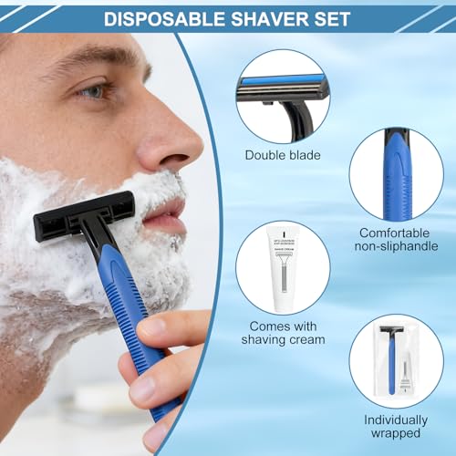 Travel Hygiene Kit with Toothbrush, Toothpaste, Mouthwash, Shaver & Accessories - 10 Pack