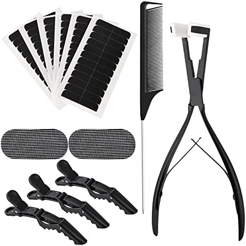 Hair Extension Tools Kit with Flat Pliers & Double Sided Tape - Black
