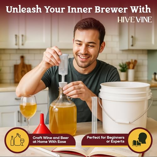 Complete Wine & Mead Making Kit for Home Brewing - Includes Glass Carboy & Fermenter