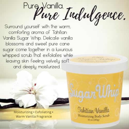 Tahitian Vanilla Sugar Scrub - 10 oz Natural Exfoliating Body & Face Treatment