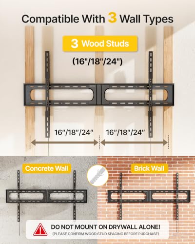 Heavy Duty Fixed TV Wall Mount for 37-150 Inch Screens Up to 375 lbs - Variation of THIS listing
