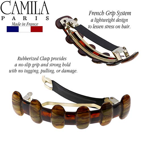 French Hair Barrettes for Girls - Tortoise Shell Automatic Claw Clip for Thick & Wavy Hair