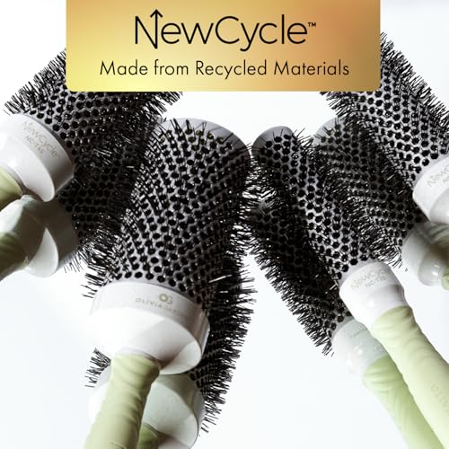 Olivia Garden NewCycle Round Thermal Hair Brush (not electrical) with ceramic barrel, ionic technology and made from 100% recycled material (except bristles)