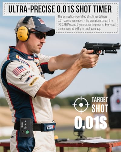 Professional Shot Timer for Shooting Competition - 0.01s Precision, Loud Buzzer & 4 Modes