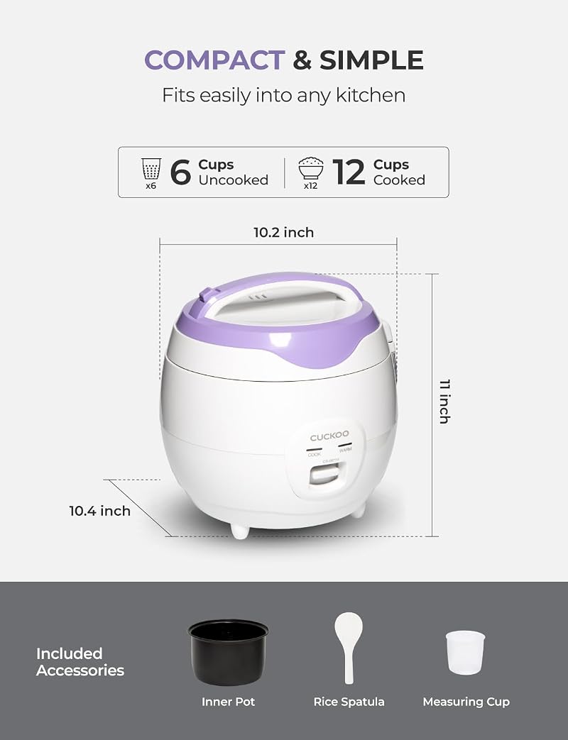 CUCKOO 12-Cup Rice Cooker and Warmer CR-0671V, White