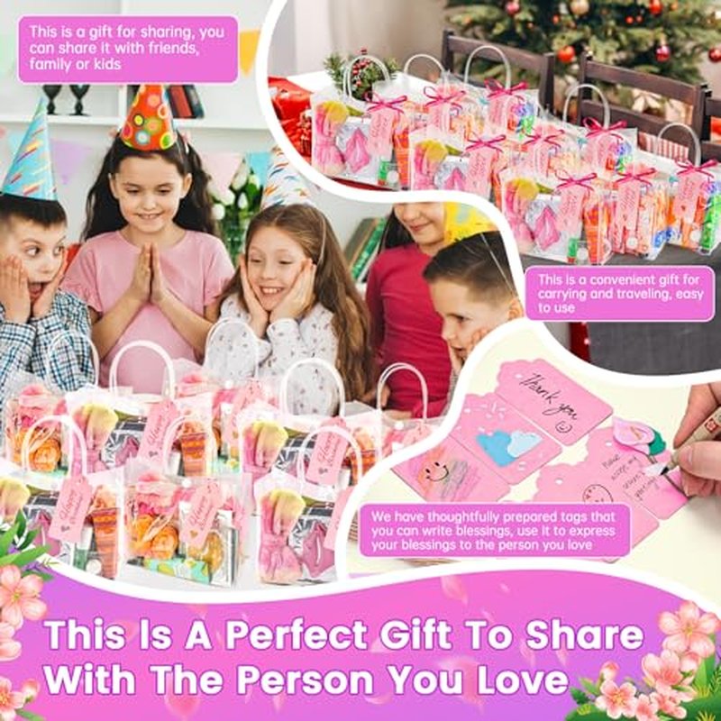 137 PCS Spa Party Supplies For Girls, Include Face Mask, Bath Bombs, Hand Cream, Eye Mask, Lip Mask, Lipstick, Hairband, Natural & Relaxing Sleepover Spa Gift Kit For 12 People, Gentle Moisturizing