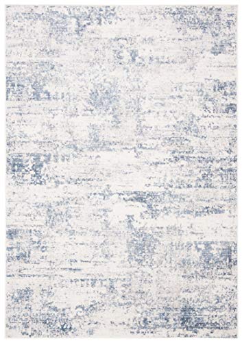 Rectangular 5'3 x 7'6 Modern Ivory Blue Area Rug - Amelia Collection