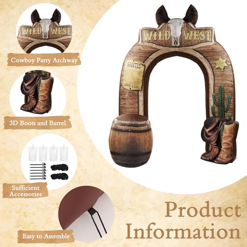 Wide West Cowboy Inflatable Arch 10FT LED Western Party Decor - Wild West