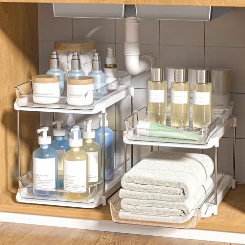 White 4-Pack Multi-Purpose Under Sink & Pantry Organizer with Pull-Out Drawers