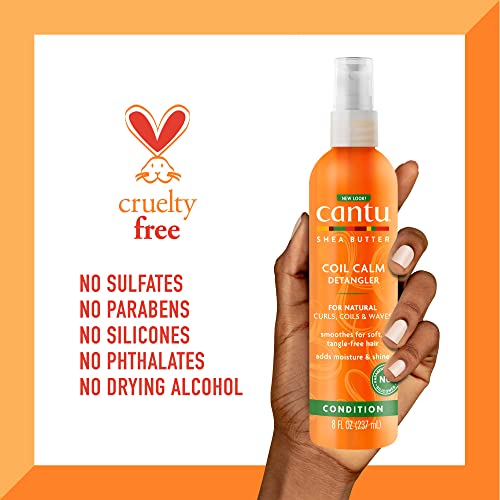 Cantu Coil Calm Detangler with Shea Butter for Natural Hair, 8 fl oz (Packaging May Vary) (Pack of 2)