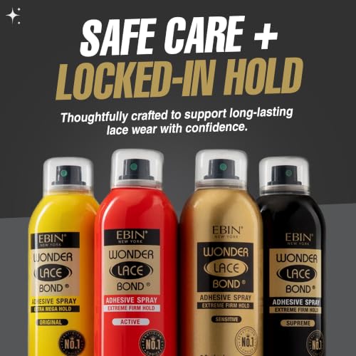 Lace Bond Spray - Extreme Hold Adhesive for Wigs, Hairpieces, 3 Pack