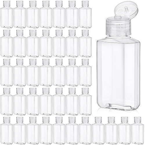 Tanlade 200 Pack 2 oz Empty Hand Sanitizer Bottles Bulk for Customization, Refillable PET Plastic Bottles with Flip Cap for Business, Events, Schools, Party Favors & DIY Liquids(Clear)