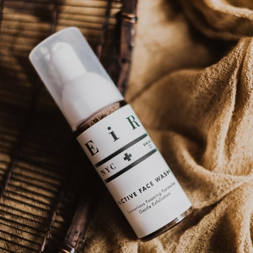 EiR NYC African Black Soap Active Face Wash and Scrub Gentle Exfoliating Foaming Facial Cleanser Blemish and Acne Prone Skin for Men and Women 2 oz Rose
