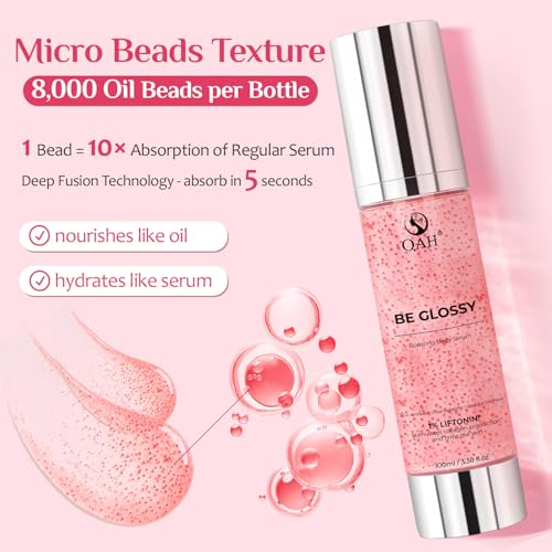 Be Glossy Pink Peptide Body Serum with Oil Beads, Lightweight Smoothing Body Serum for Dry & Dull Skin | Glassy Glow Finish with LIFTONIN¢ç, Hyaluronic Acid & Botanicals, 3.38 fl. oz.
