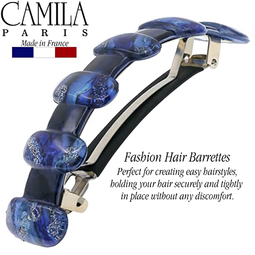 Dark Blue French Hair Barrette Clip for Thick & Curly Hair - Strong Hold