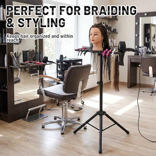 Adjustable Stainless Steel Braiding Rack for Hair Extensions & Salon Use