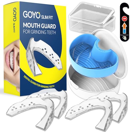 Slim Fit Night Mouth Guard Pack of 4 with Thermo Checker & Case