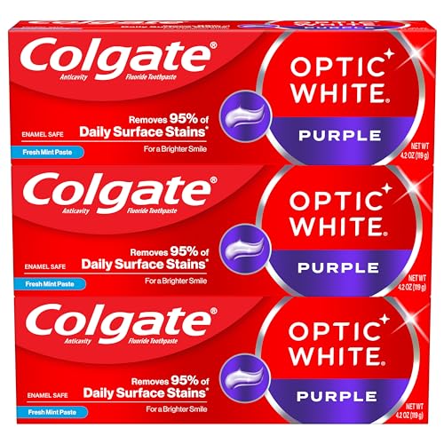 Purple Toothpaste for Whitening 3 Pack - Enamel Safe, Fluoride & Mint Flavor