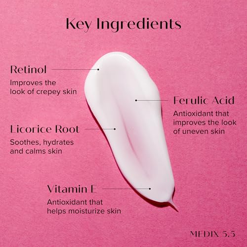MEDIX Smooth & Glow 3PC Skin Care Set | Glycolic Acid Exfoliating Body Wash Gel + Brightening Vitamin C Cream + Firming Retinol Body Lotion Gift Box | Skin Care Products | Gifts For Women
