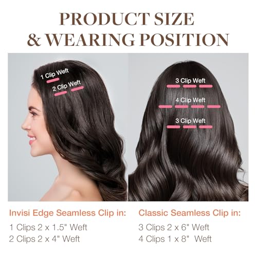 GOO GOO Invisi Edge Clip-in Hair Extensions Set 12 Inch Light Blonde Highlighted Golden Blonde, 85g