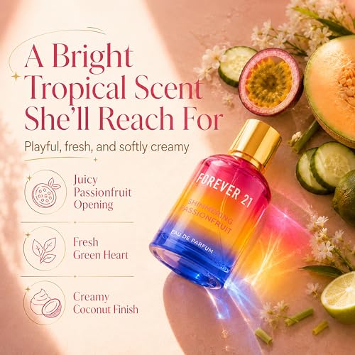 Forever 21 Shimmering Passionfruit Eau de Parfum for Women 3.4 Fl Oz - Fruity Tropical Scent