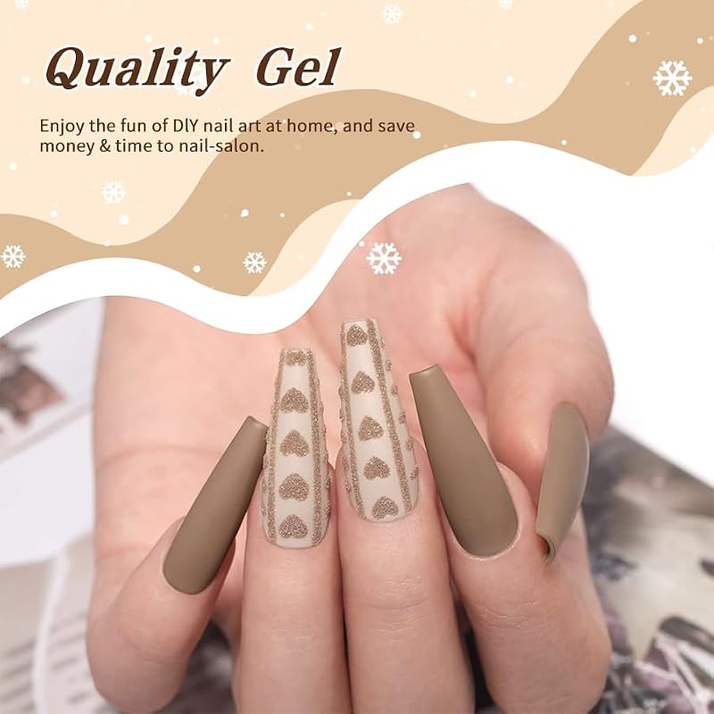 Gel Nail Polish Set 15ml Brown Earth Red Pink 9pcs UV Soak Off Manicure Kit - Variation 145C