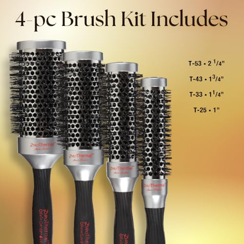 Olivia Garden ProThermal Anti-Static Round Hair Brush 4-Piece Kit - Not Electrical