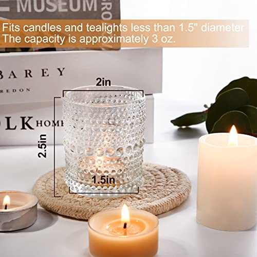 Clear Glass Votive Candle Holders Set of 72 - Tea Light Centerpieces, Elegant Dot Design