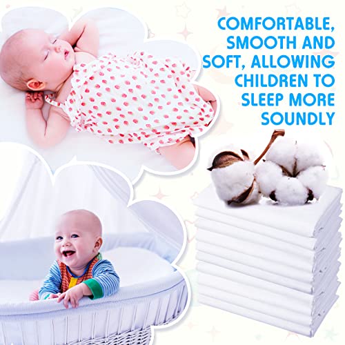 Daycare Cot Sheets - 20 Pack Fitted Cotton Bedding for Toddler Cots - White, Classic Style