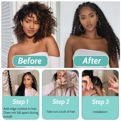 Balayage Curly Human Braiding Hair 20 Inch for Boho Braids - MOTFIN