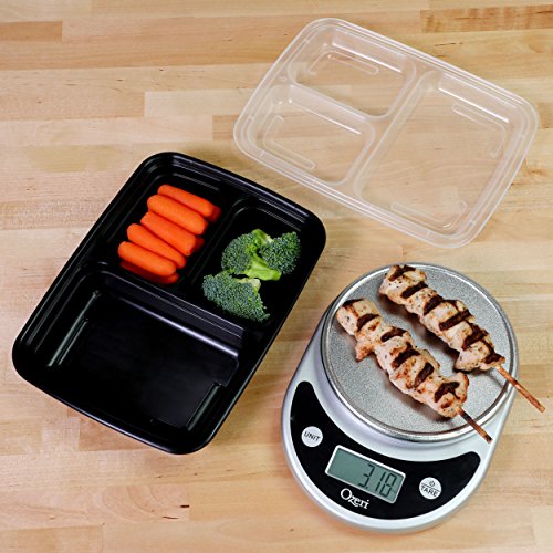 24 Oz Meal Prep Containers 150 Pack with 3 Compartments BPA Free Stackable Dishwasher & Microwave Safe