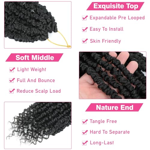 18 Inch Passion Twist Crochet Hair 9 Packs Pre-Twisted Bohemian Style for Women & Kids Variation of THIS listing