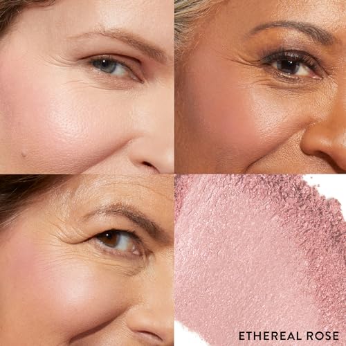 LAURA GELLER Baked Blush-n-Brighten Powder Blush - Ethereal Rose 1.6oz - Buildable, Hydrating Makeup for Mature Skin