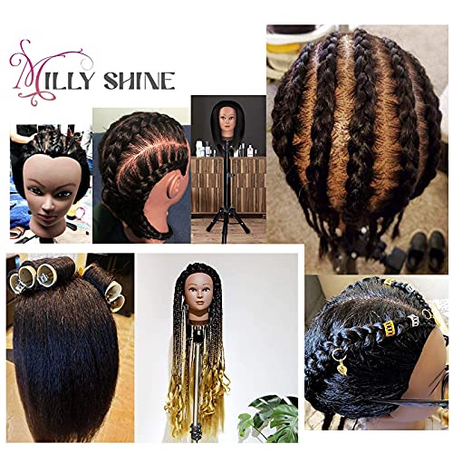 16 Inch Human Hair Mannequin Head for Hair Styling & Training - Black - Pack of 1