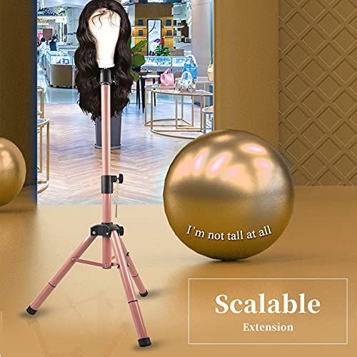 44.9 Inch Adjustable Mannequin Head Stand Tripod for Cosmetology & Wigs - Heavy Duty