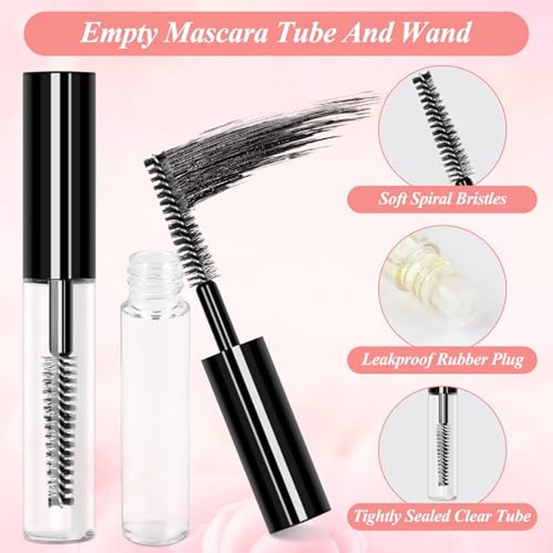 Adecco LLC AHIER 10 pcs 4ML Reusable Empty Bottle Tube Container for Eyelash Growth Oil/Mascara with Brush for Home and Travel (10p)¡¦