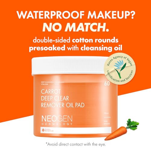 Facial Makeup Remover Pads with Carrot Seed Oil - Sensitive Skin, 60 Pads
