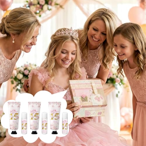 Pink Quinceañera Party Favor Gift Set - 25pcs Hand Cream & Lip Balm for Guests - Variation: Pink