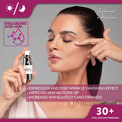 Anti-Wrinkle Skin Serum for Eyes, Lips & Forehead with Hyaluronic Acid, Vitamin A & E - 15ml