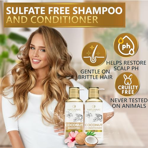 Coconut Shampoo & Conditioner Set - Sulfate & Paraben Free, Hydrating for Curly Hair - Variations of Coconut