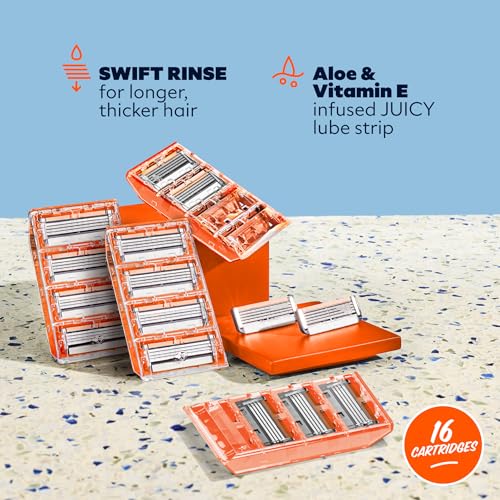 Dollar Shave Club 4 Blade Razor Refills - 16 Pack for Men
